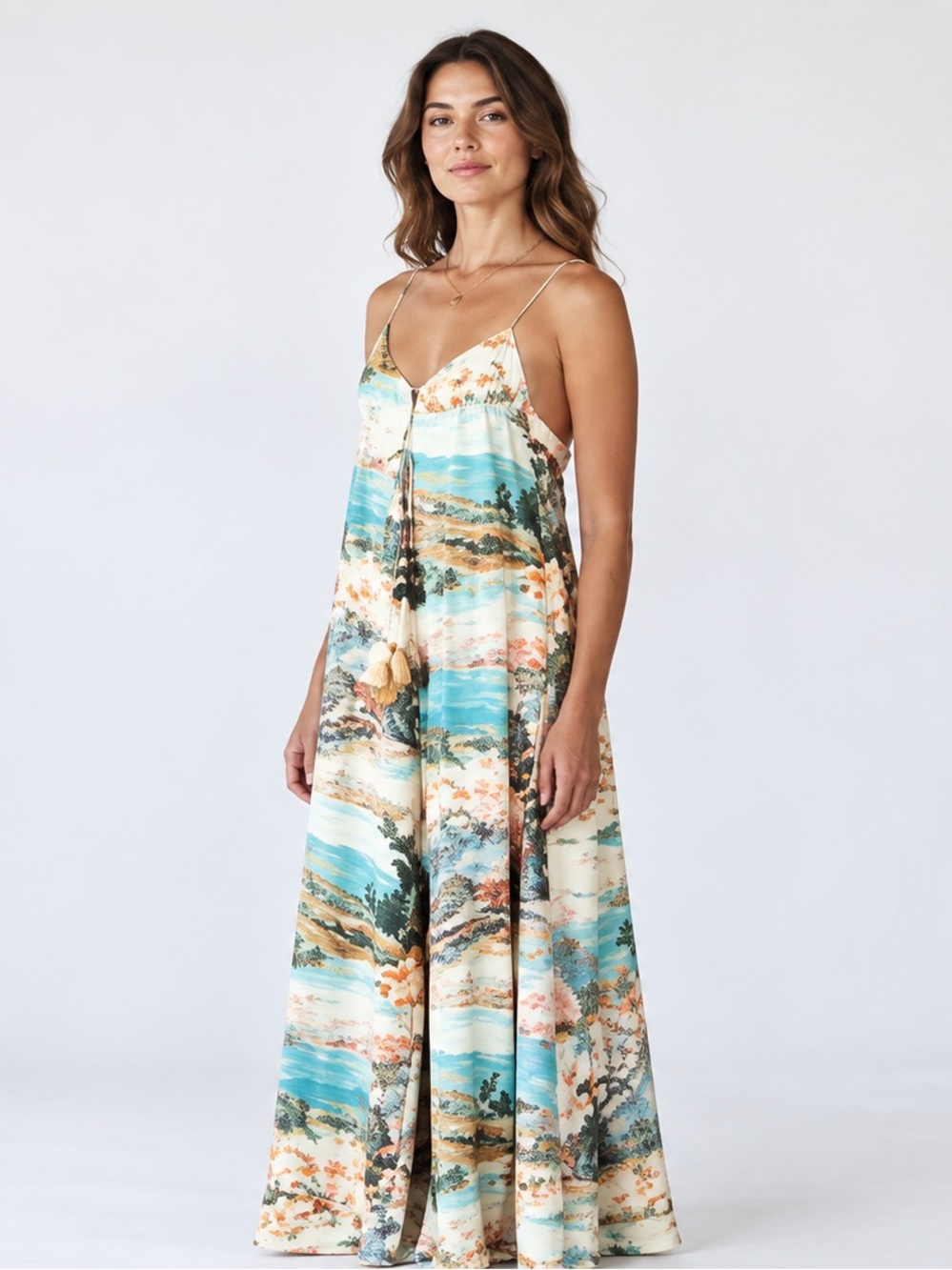 Label of Love “Isadora” Italian Riviera Scenic Maxi Dress – Size Small